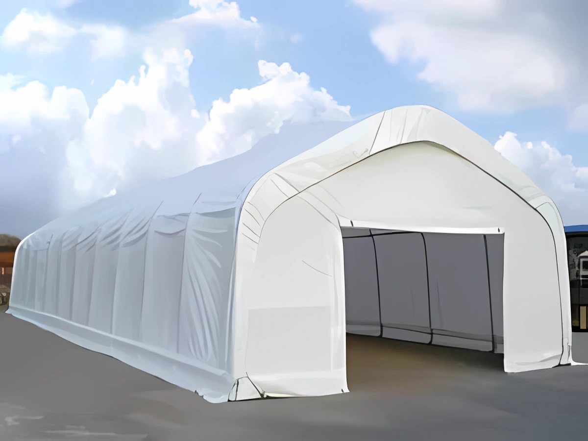 Tensile fabric roof